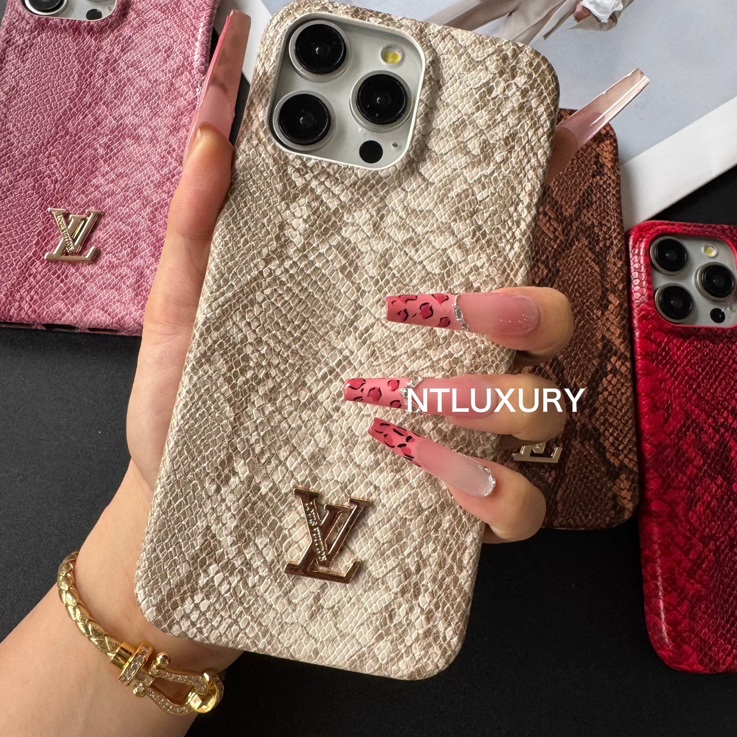 Snakeskin Pattern Love Phone Case For iPhone