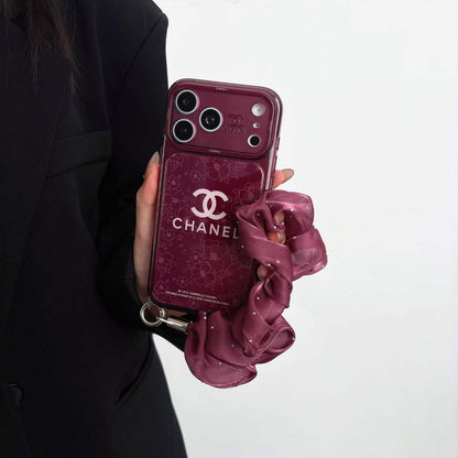 Burgundy CC Fancy Phone Case With Strap