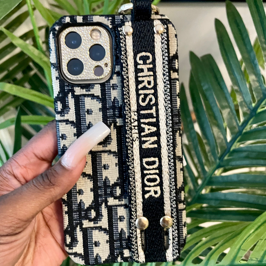 Embroidered w/strap Phone Case