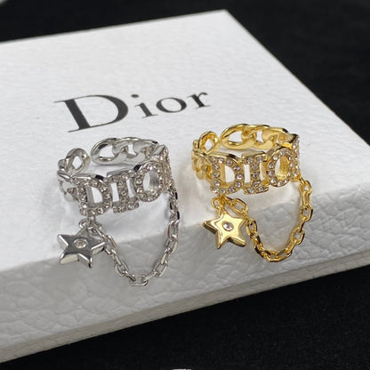Anello aperto personalizzato con catena di stelle