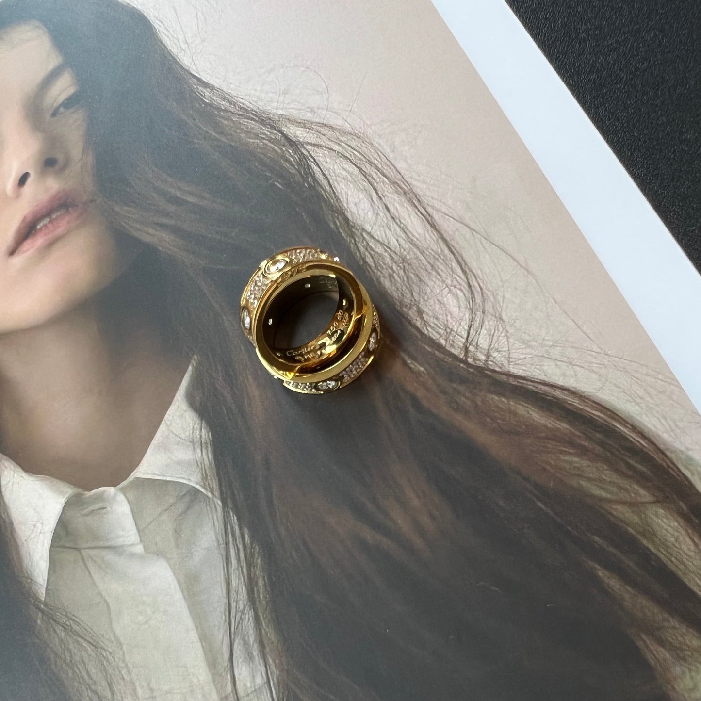Gold Diamond Love Ring
