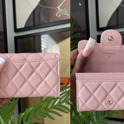 Porte-cartes/Portefeuille à rabat rose pâle *livré avec boîte*