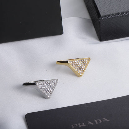 Anillo Abierto de Moda con Triángulo de Diamantes