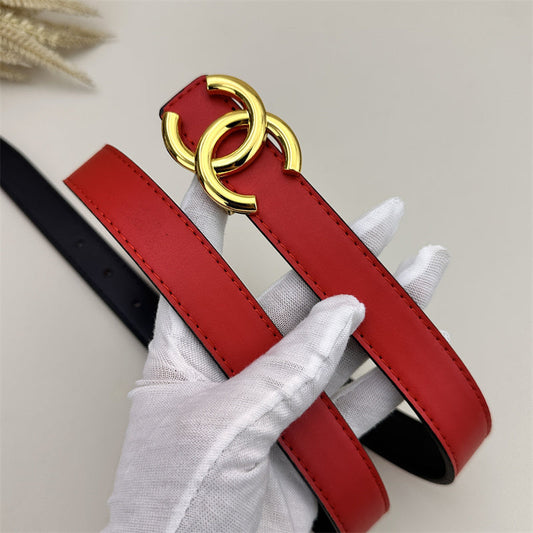 CC Women's Leather Belt (Red)