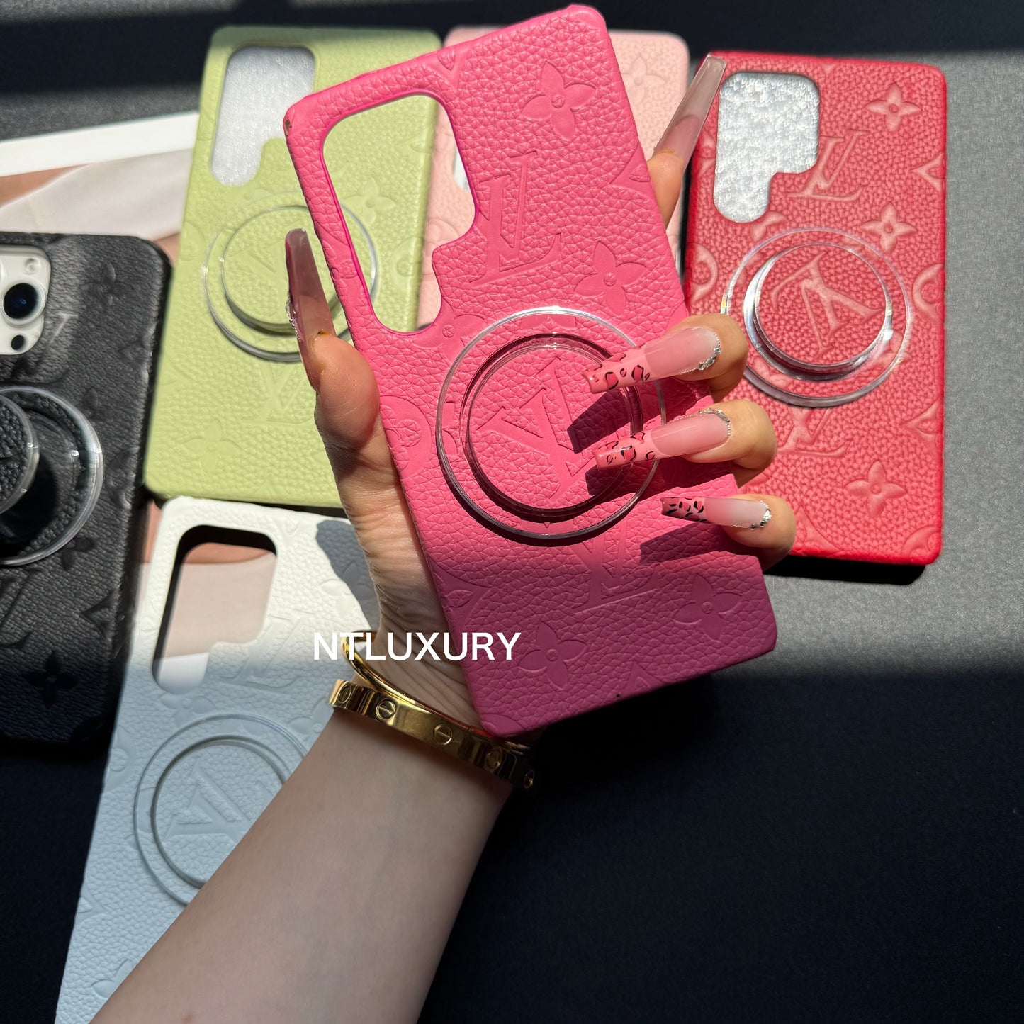 Litchi Leather Love Samsung Case with Magsafe Holder