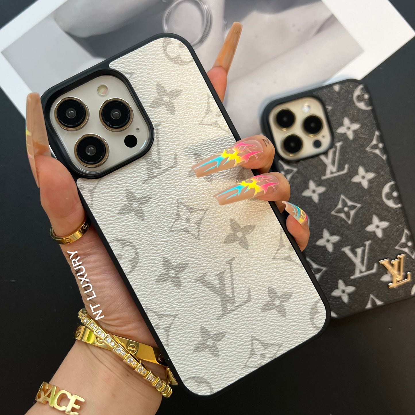 Traditional Colorful Design iPhone Case (Black & White)