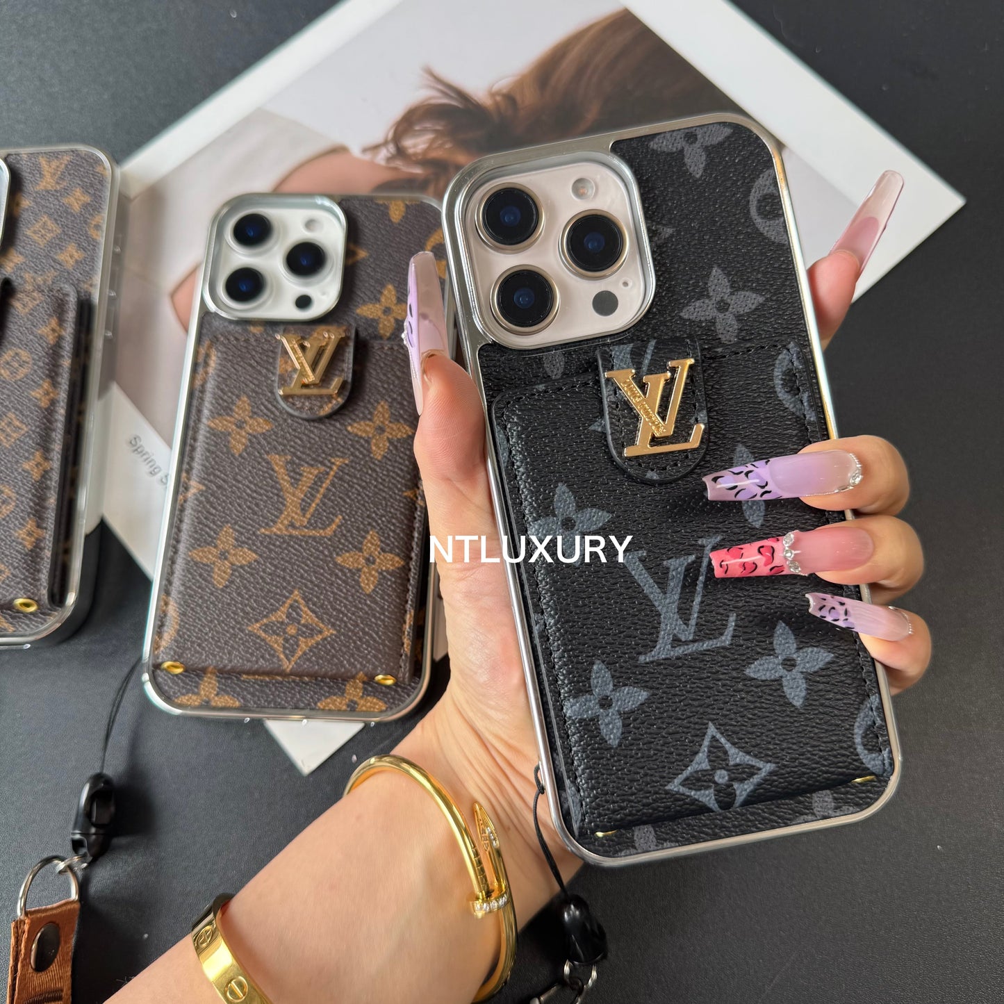 Silver Side Love Design For iPhone with Rope