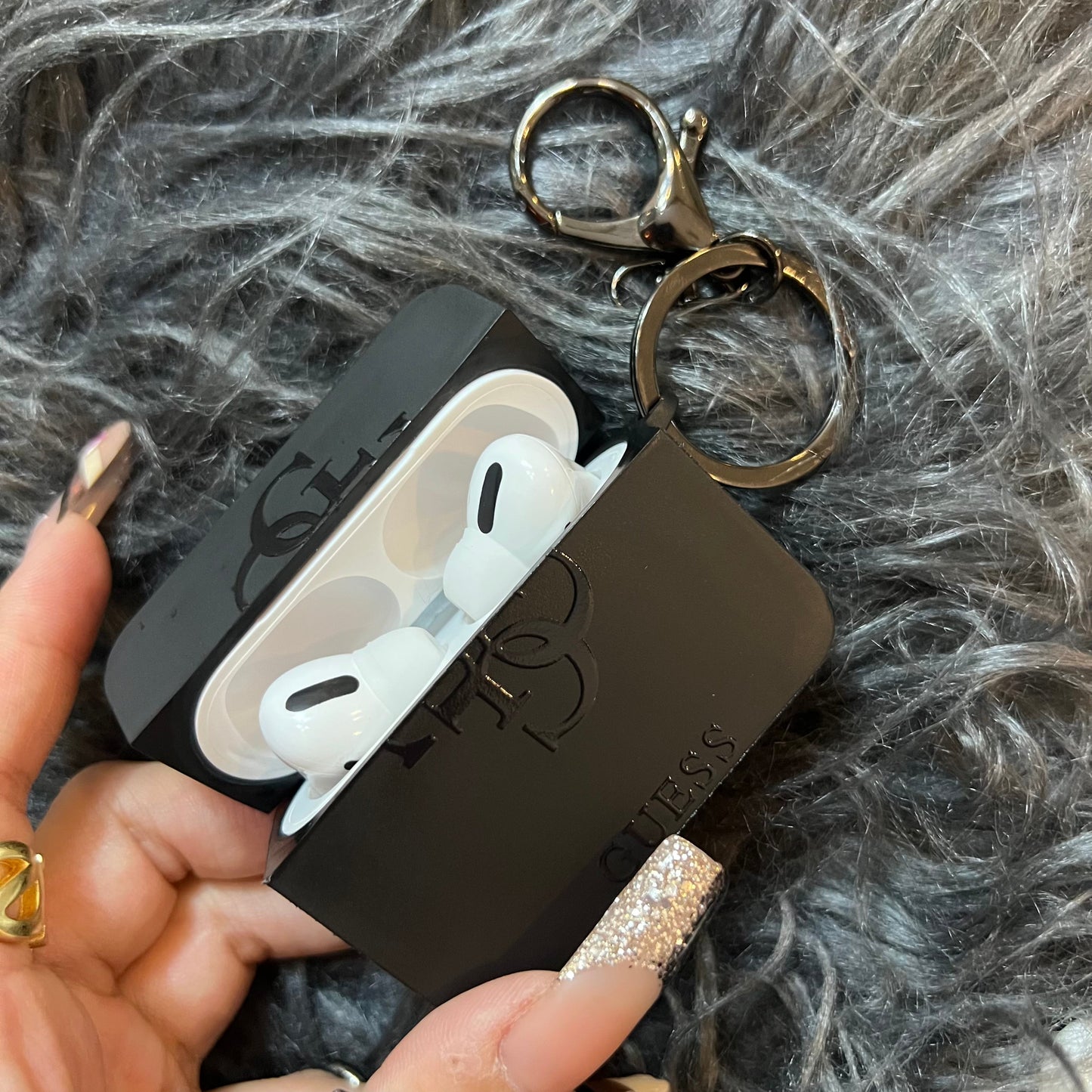 Black Trendy Airpods Case (L GU)