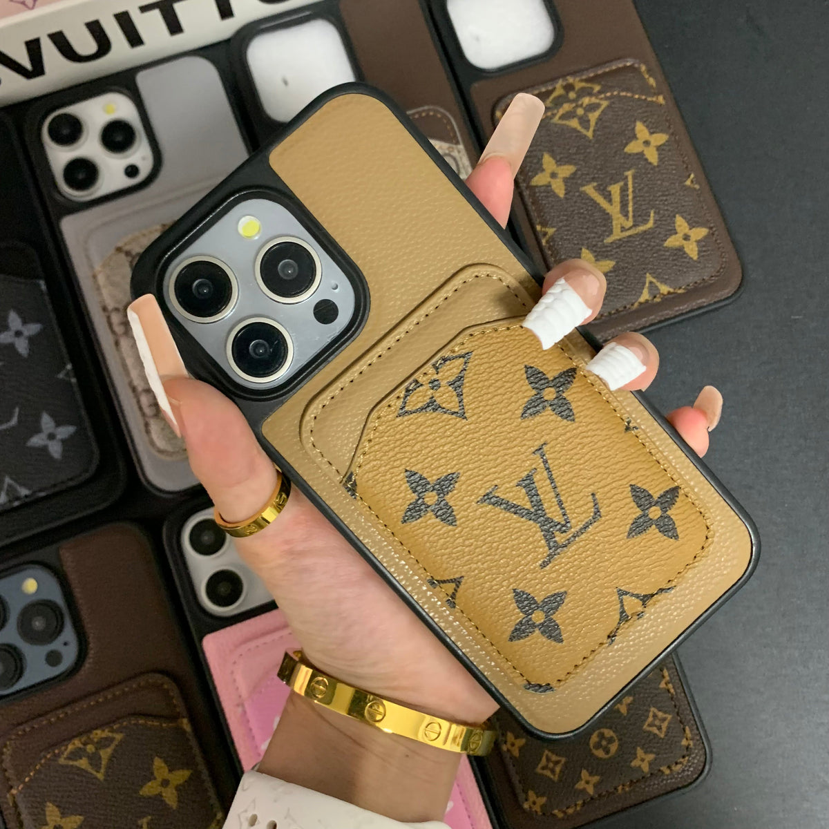 Magsafe Card Pocket Design Phone Case (Yellow Love)