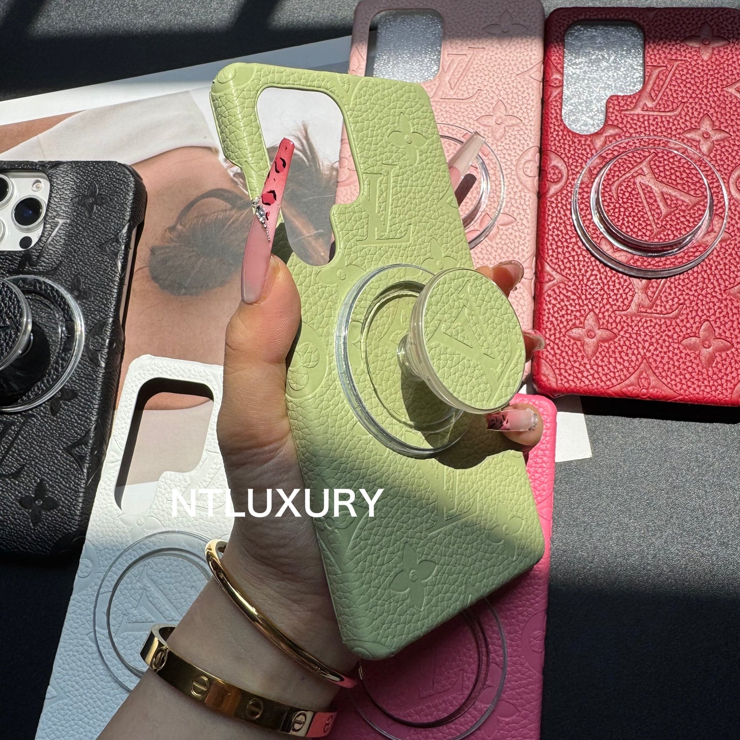 Litchi Leather Love Samsung Case with Magsafe Holder