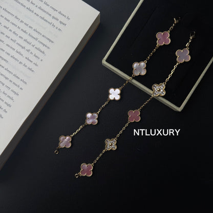 Shell Girl & Shining Leaves Bracelet (Pink)