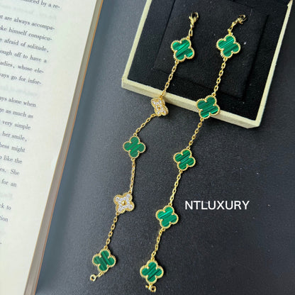 Bracelet Fille Coquillage et Feuilles Scintillantes (Vert)