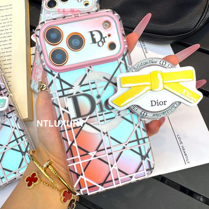 Chameleon Dove Magsafe Phone Case with Bow Knot Holder