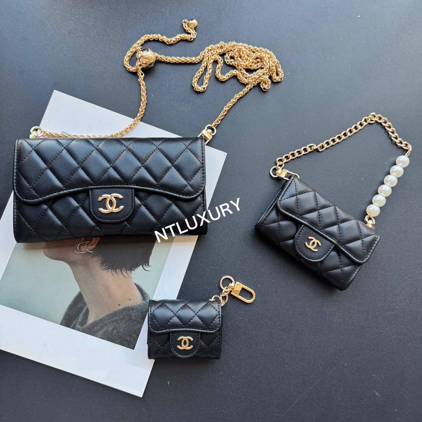 Coco Fine Wallet 3 Set (Black)