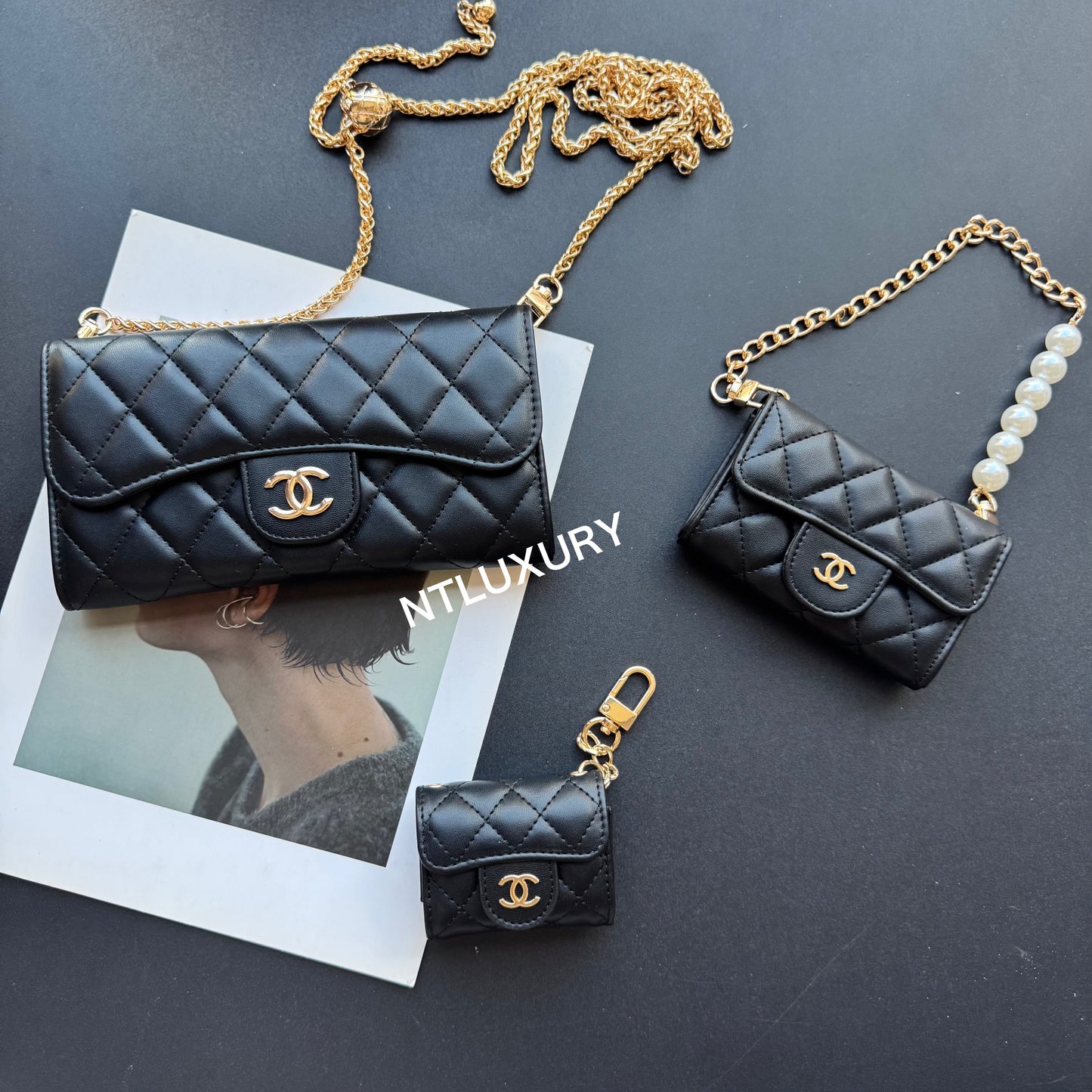 Coco Fine Wallet 3 Set (Black)