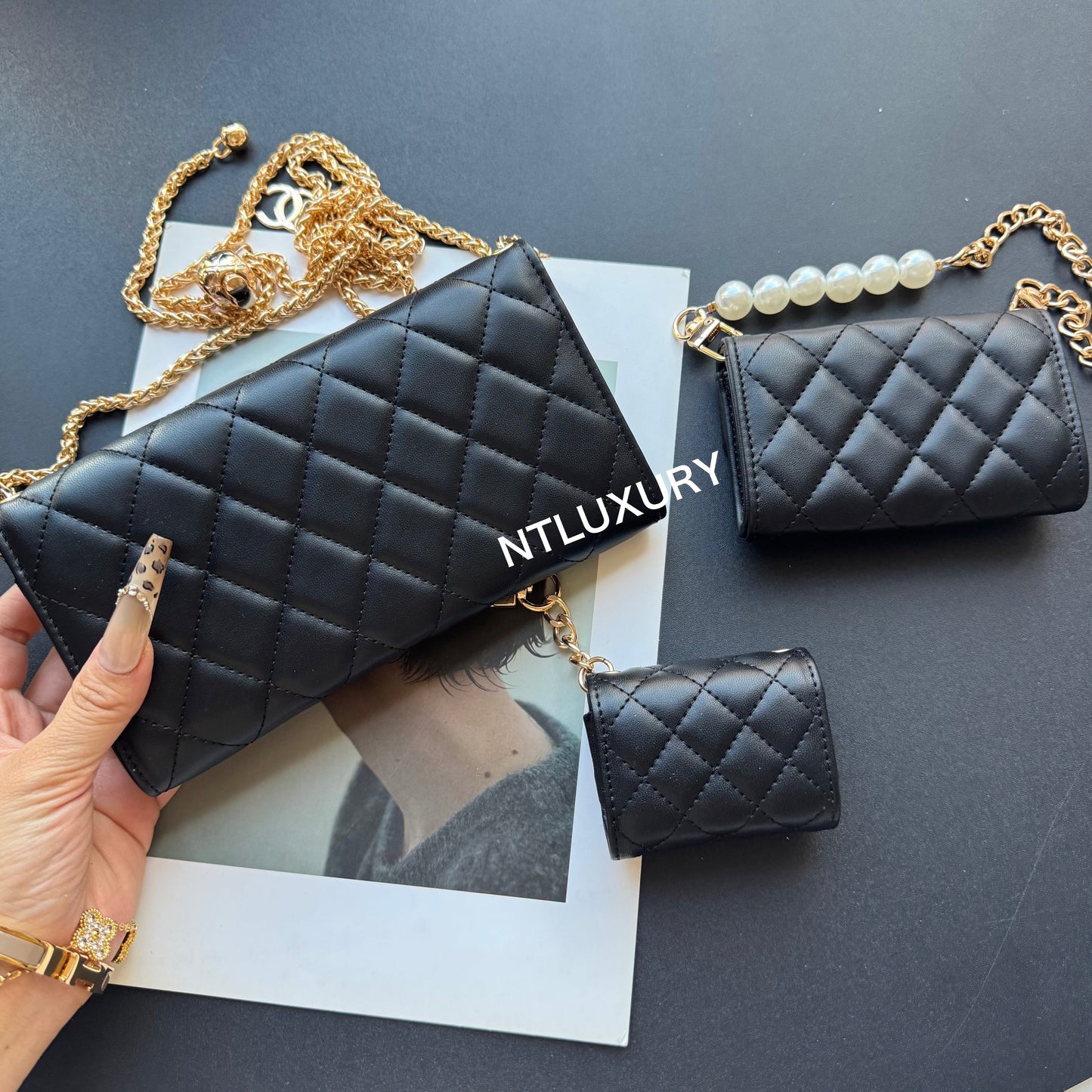 Coco Fine Wallet 3 Set (Black)