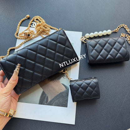 Coco Fine Wallet 3 Set (Black)
