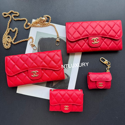 Set de 4 billeteras finas Coco (Rojo)