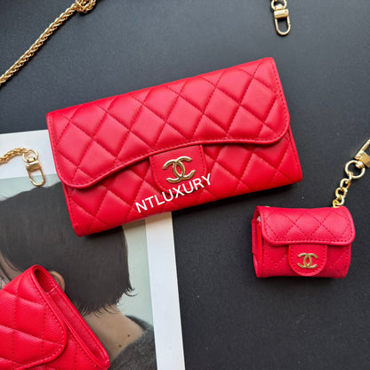 Set de 4 billeteras finas Coco (Rojo)