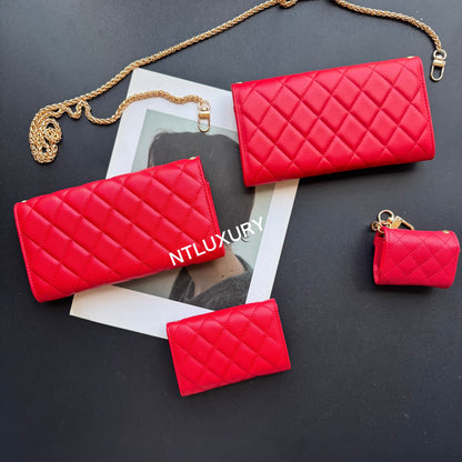 Set de 4 billeteras finas Coco (Rojo)
