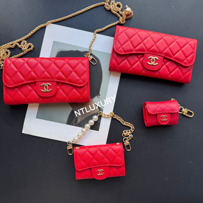 Set de 4 billeteras finas Coco (Rojo)