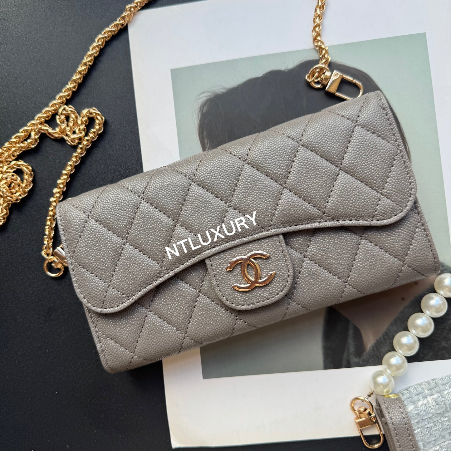 Coco Fine Wallet 3 Set (Grey Patch)