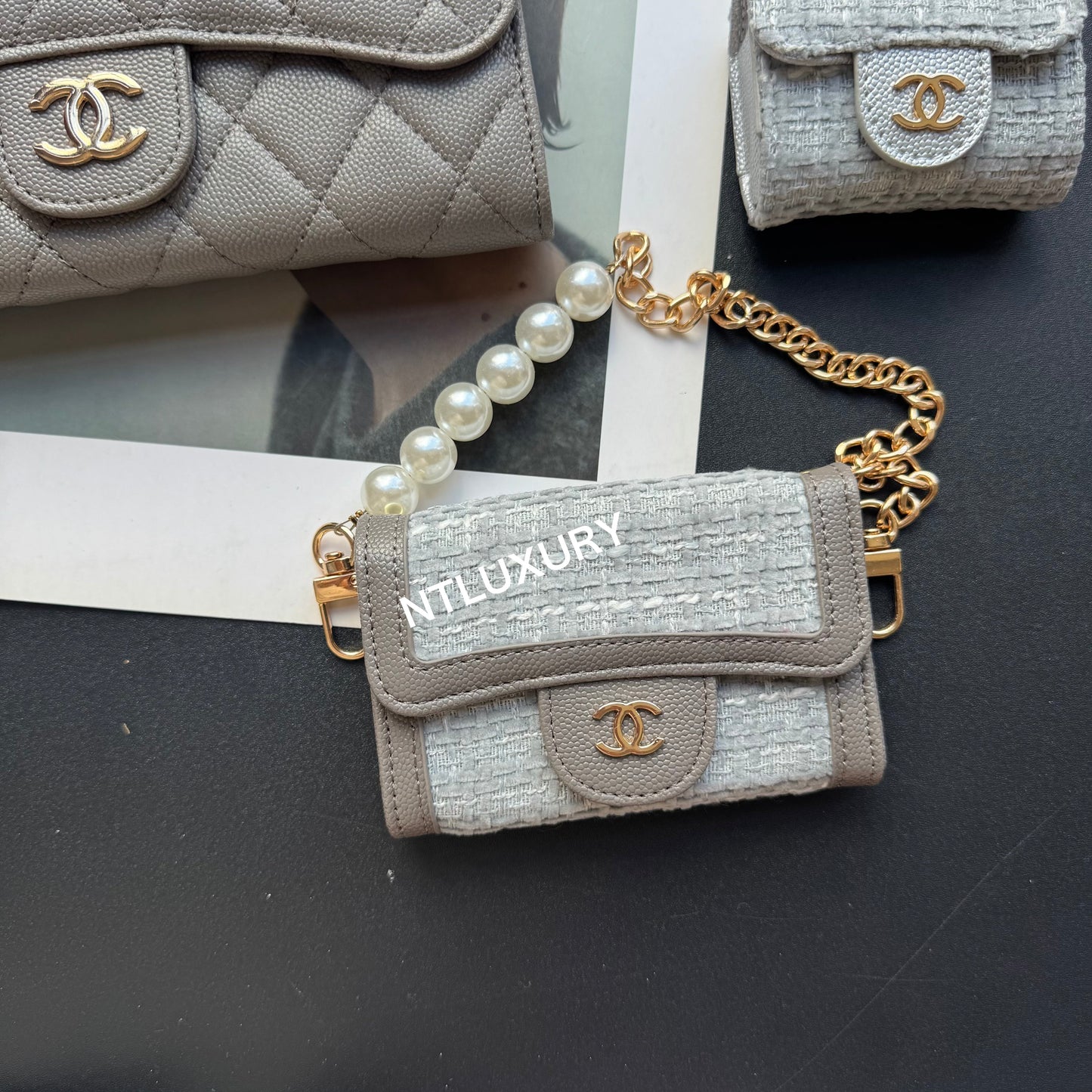 Coco Fine Wallet 3 Set (Grey Patch)