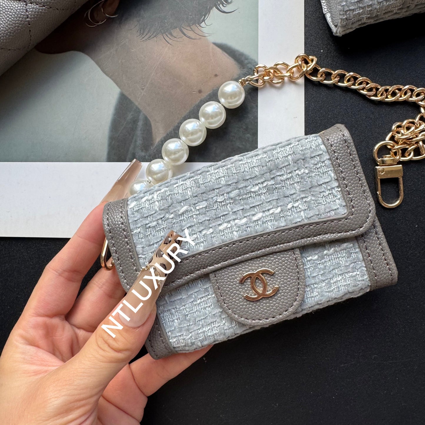 Coco Fine Wallet 3 Set (Grey Patch)