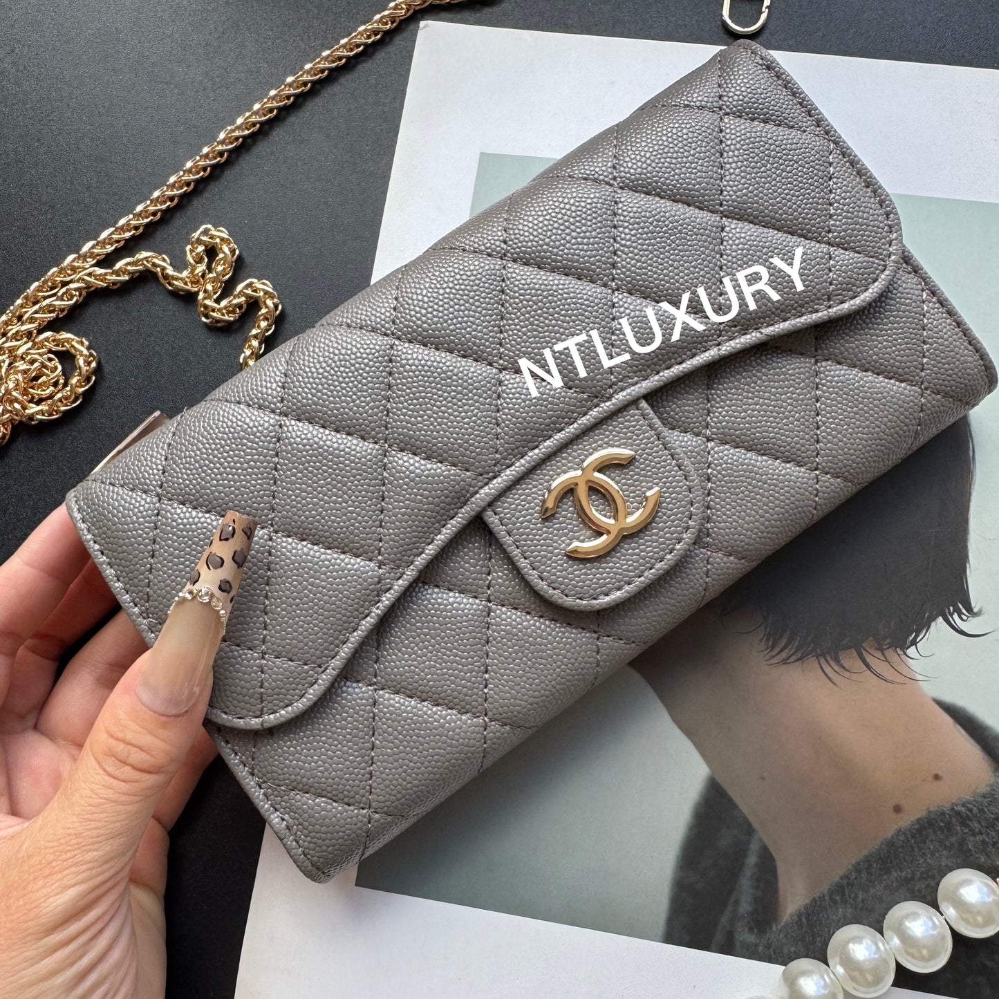 Coco Fine Wallet 3 Set (Grey Patch)