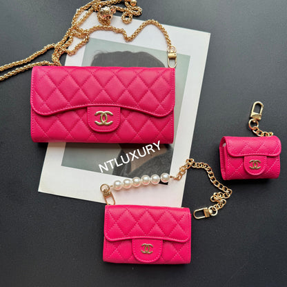 Set di 3 portafogli Coco Fine (Magenta)