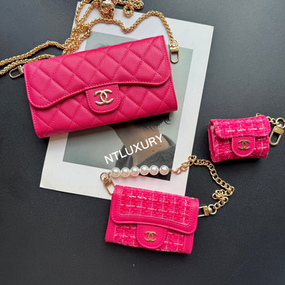 Set di 3 portafogli Coco Fine (Magenta)