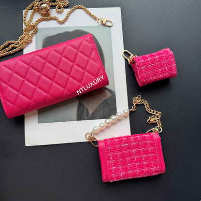 Set di 3 portafogli Coco Fine (Magenta)