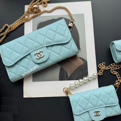 Set di 3 portafogli Coco Fine (Azzurro baby)