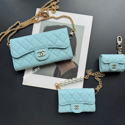 Set di 3 portafogli Coco Fine (Azzurro baby)