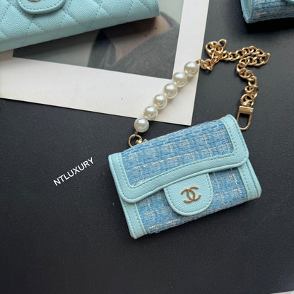 Set de 3 carteras finas Coco (parche azul bebé)