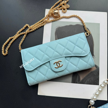 Set de 3 carteras finas Coco (parche azul bebé)