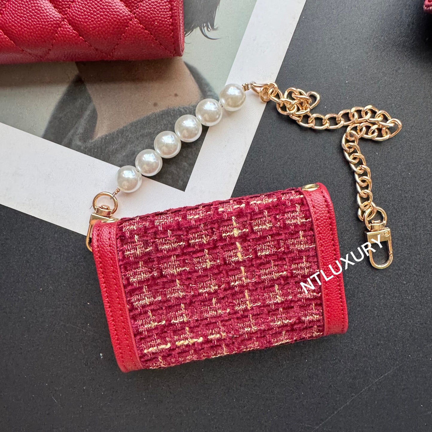 Coco Fine Wallet 3 Set (Dark Red Patch)