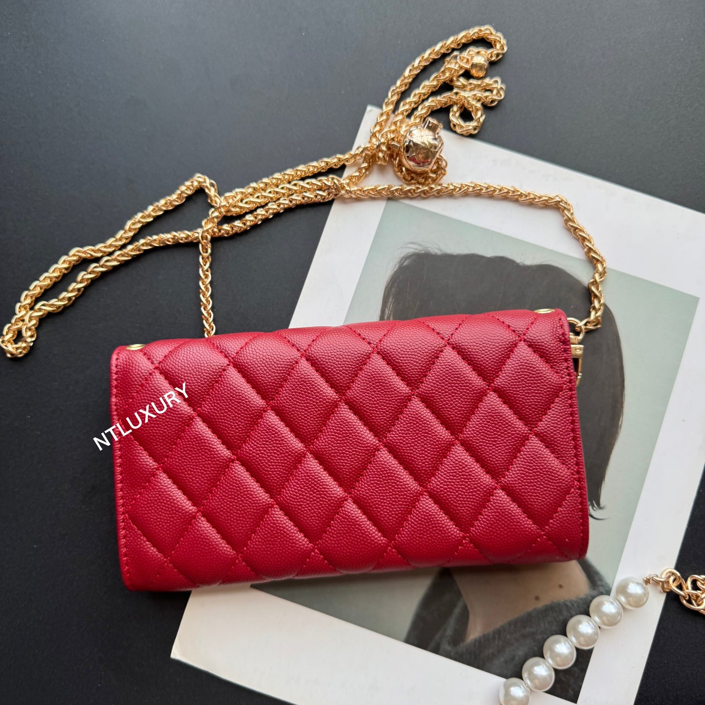 Coco Fine Wallet 3 Set (Dark Red Patch)