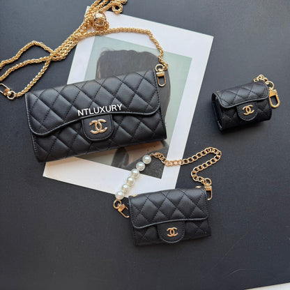 Set di 5 portafogli Coco Fine (Nero e Patch)