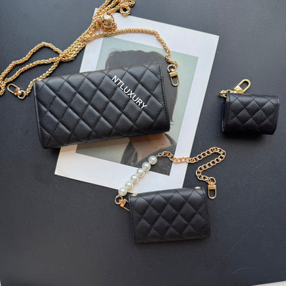 Set di 5 portafogli Coco Fine (Nero e Patch)