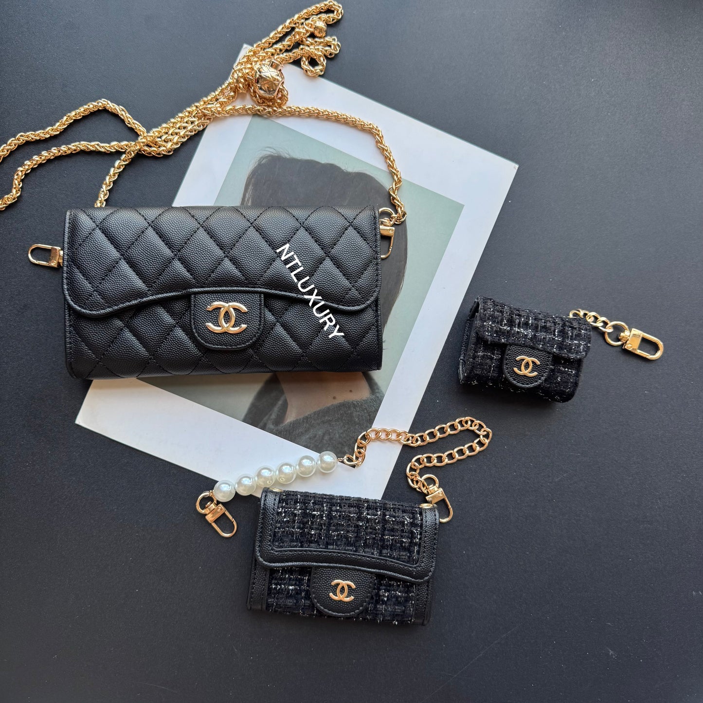 Coco Fine Wallet 5 Set (Black & Patch)