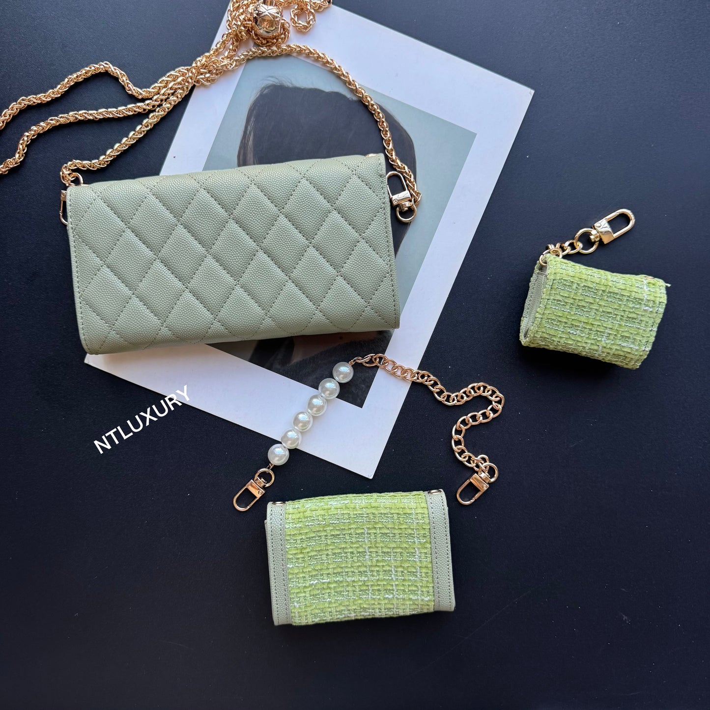 Coco Fine Wallet 3 Set (Green Patch)