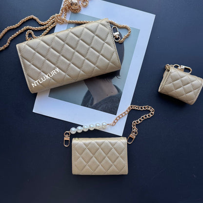 Set de 3 Carteras Coco Fine (Dorado)