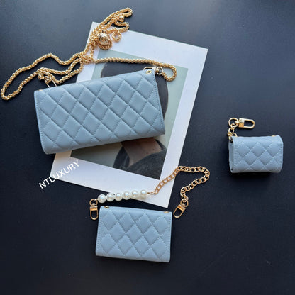 Set di 3 portafogli Coco Fine (Blu)