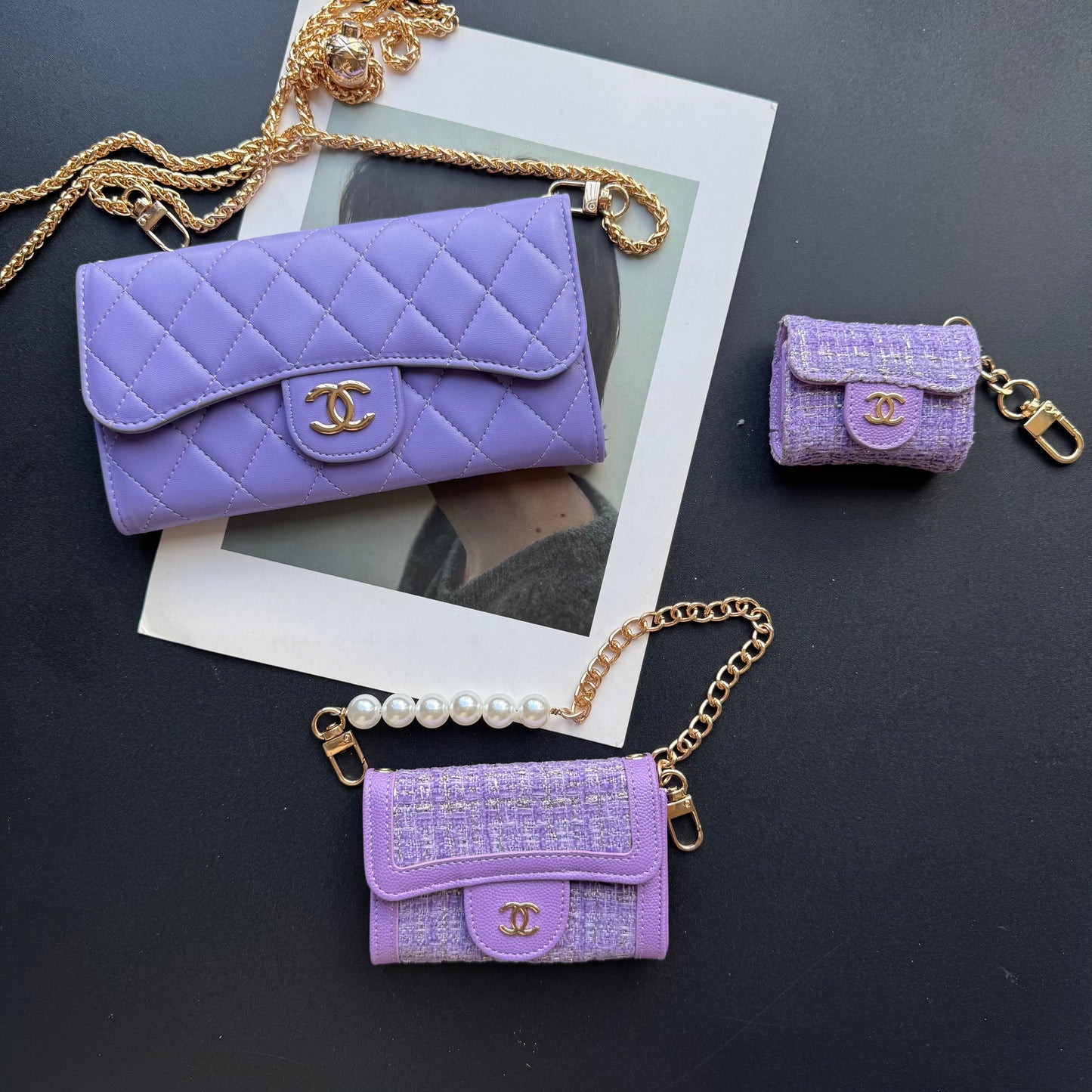 Coco Fine Wallet 3 Set ( Purple Patch)