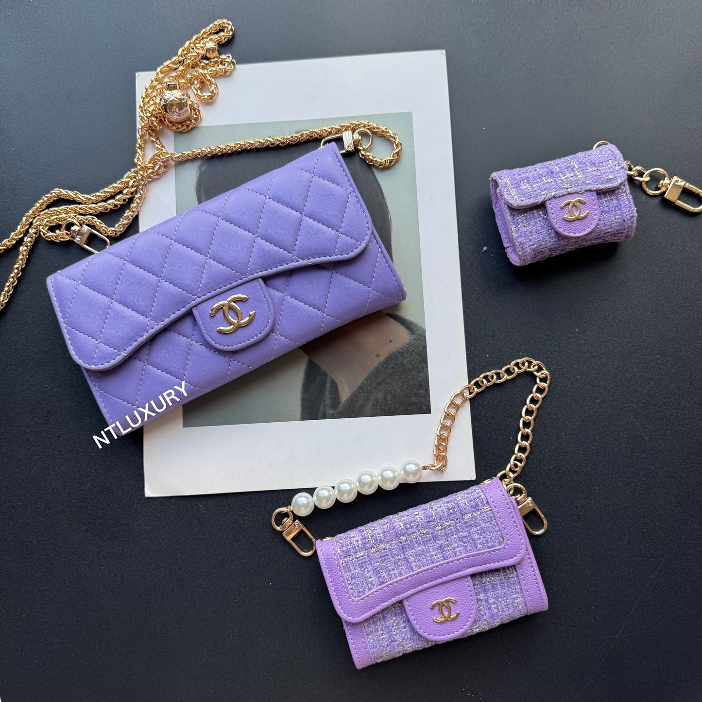 Coco Fine Wallet 3 Set ( Purple Patch)