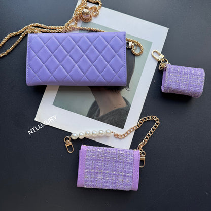 Set di 3 portafogli Coco Fine (Patch viola)