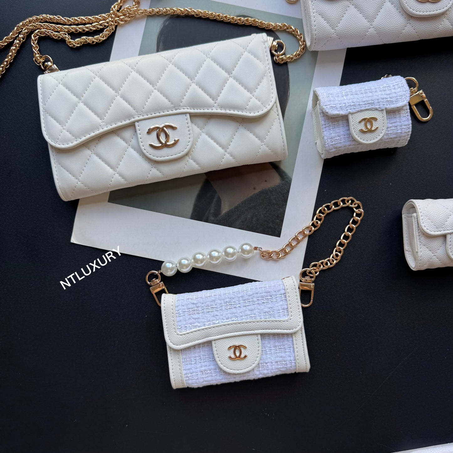 Coco Fine Wallet 5 Set (White & Patch)