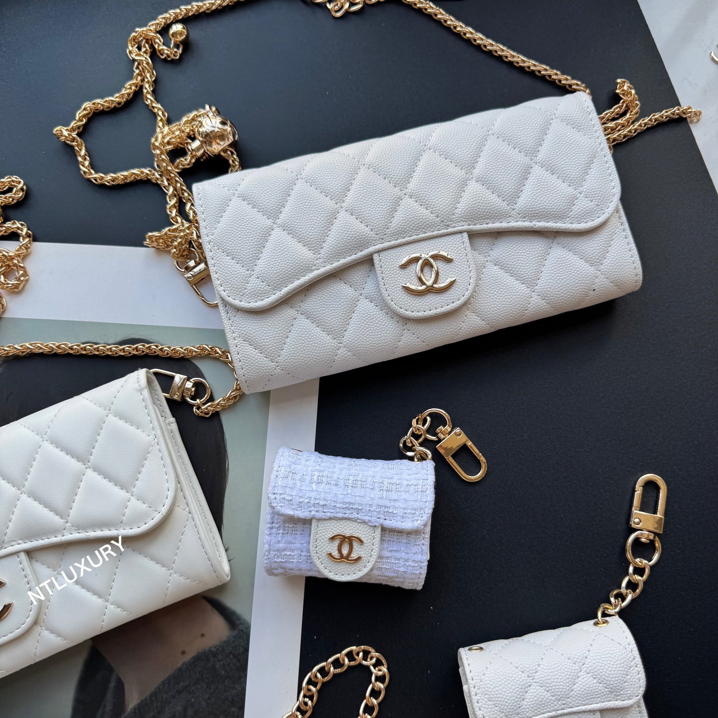 Coco Fine Wallet 5 Set (White & Patch)