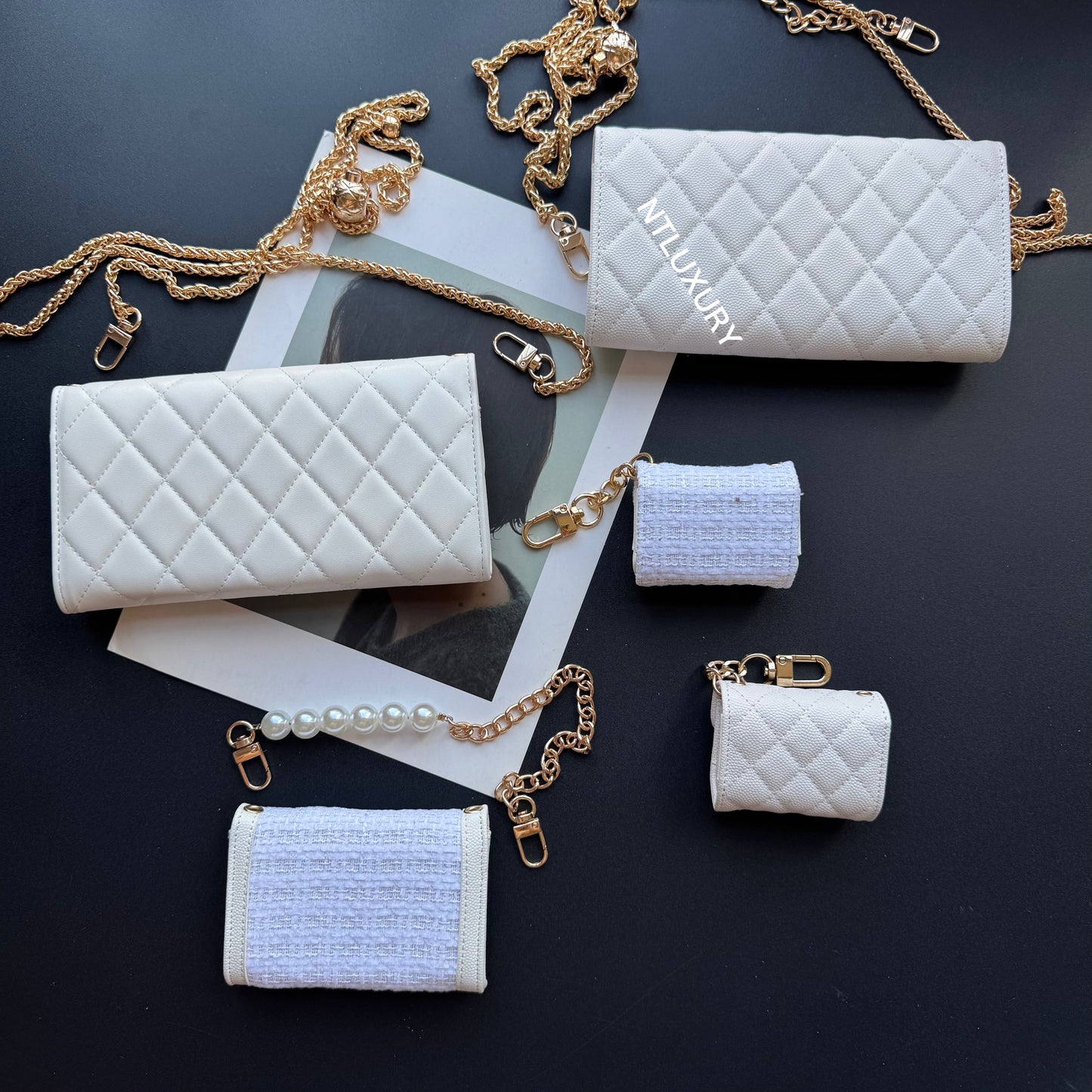 Coco Fine Wallet 5 Set (White & Patch)